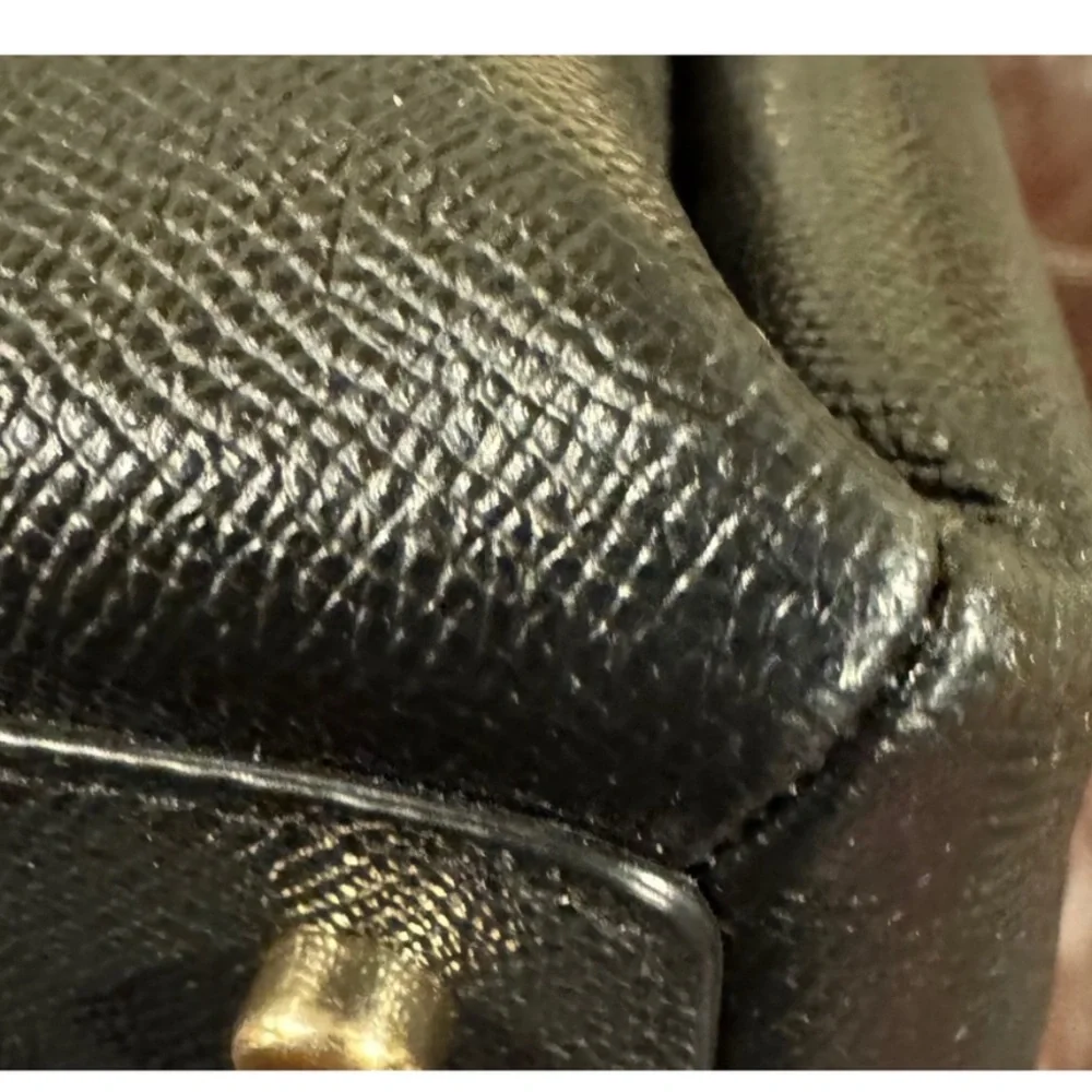 Coach Mini Lillie Carryall Black Pebbled Leather EUC - Picture 9 of 15